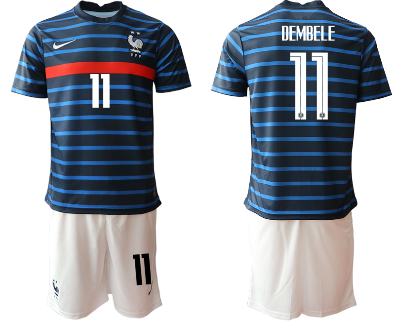 Men 2021 France home #11 soccer jerseys->france jersey->Soccer Country Jersey